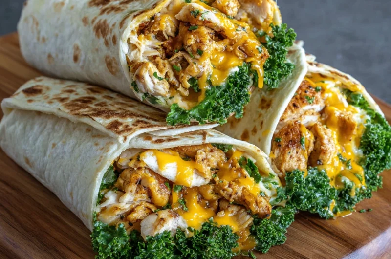 Cheesy Garlic Chicken Wraps