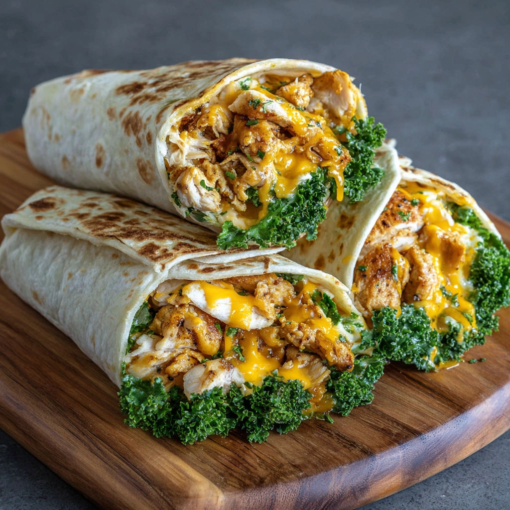 Cheesy Garlic Chicken Wraps