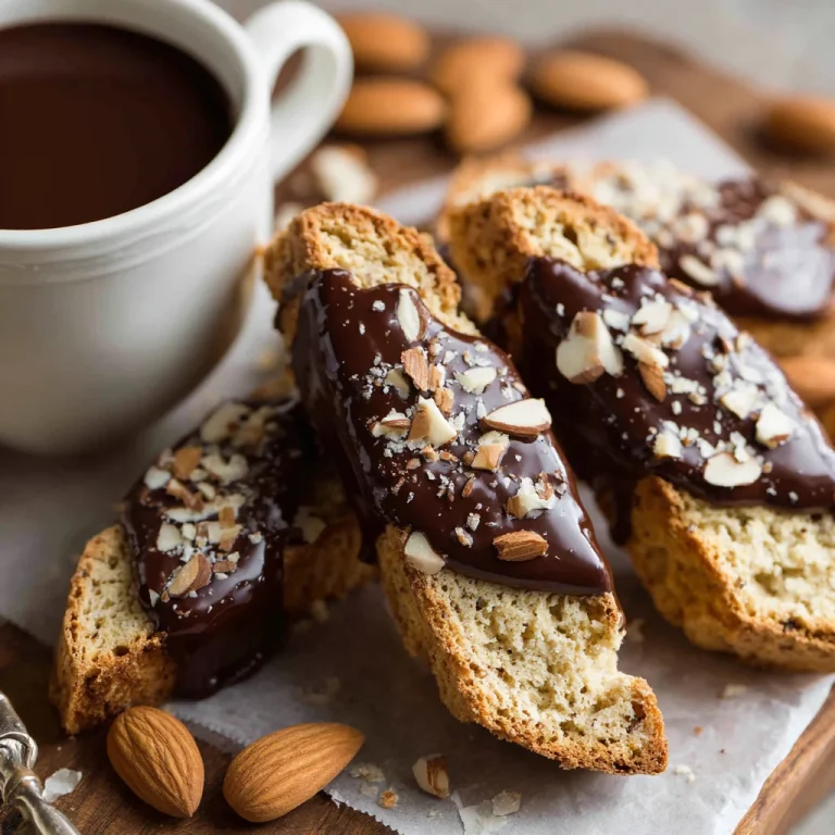 Almond Biscotti Dipped in Chocolate Recipe