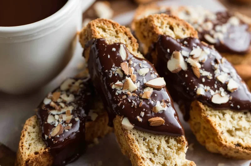 Almond Biscotti Dipped in Chocolate Recipe