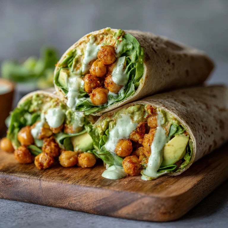 Avocado Buffalo Chickpea Salad Wraps
