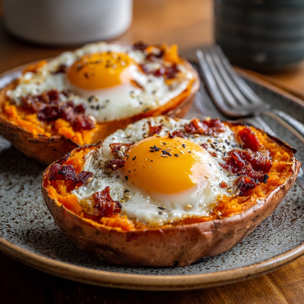 Baked Eggs Sweet Potatoes