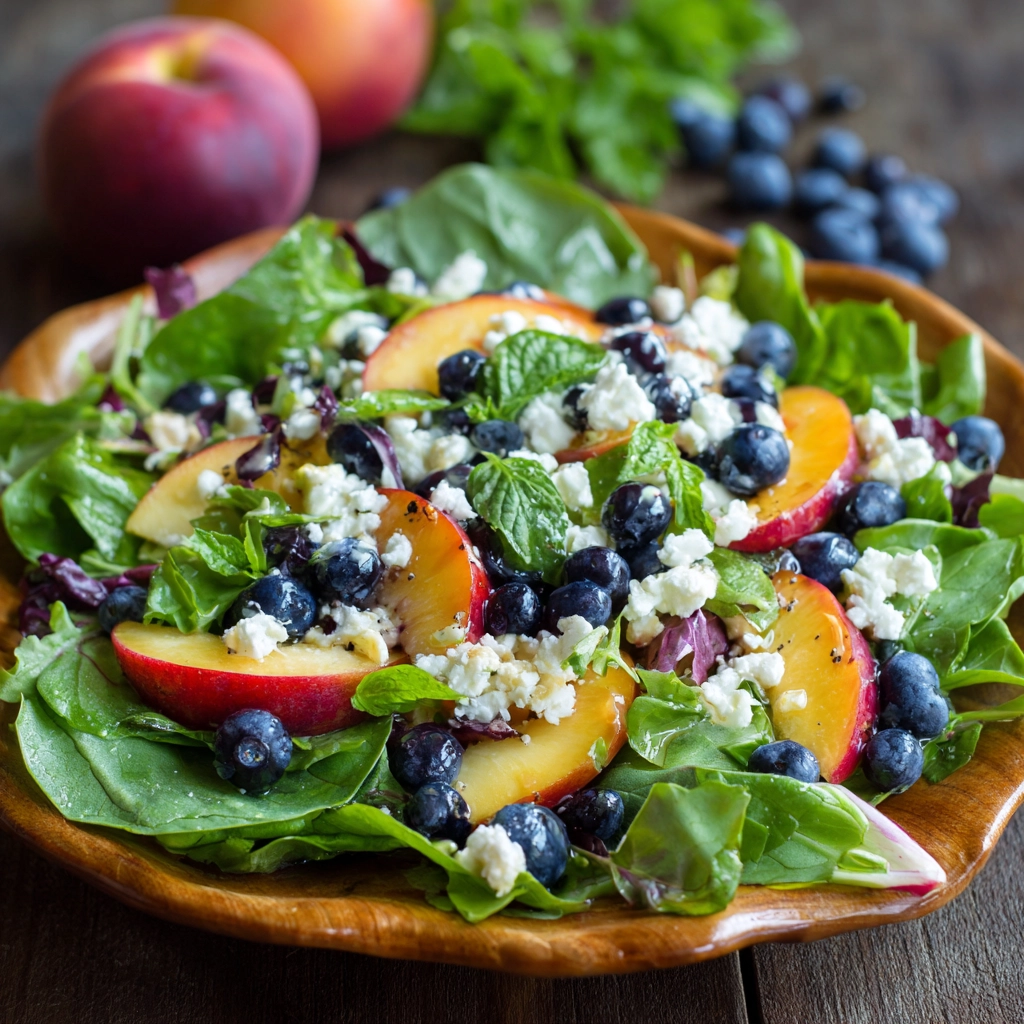 Blueberry Peach Feta Salad
