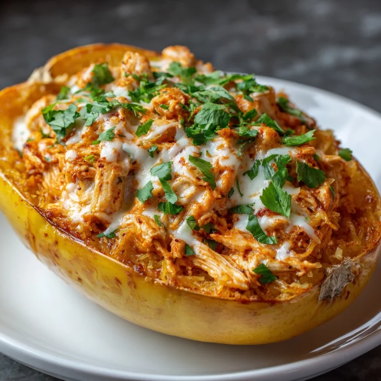 Buffalo Chicken Spaghetti Squash