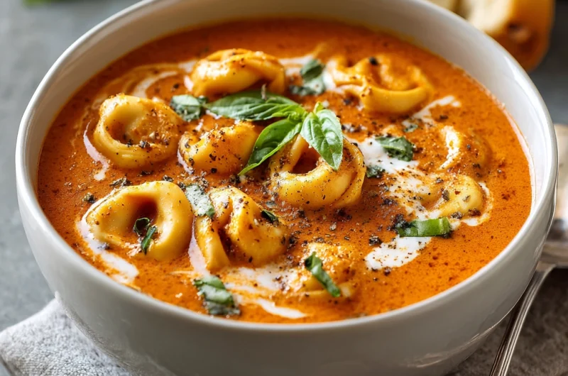 Creamy Tomato Basil Tortellini Soup