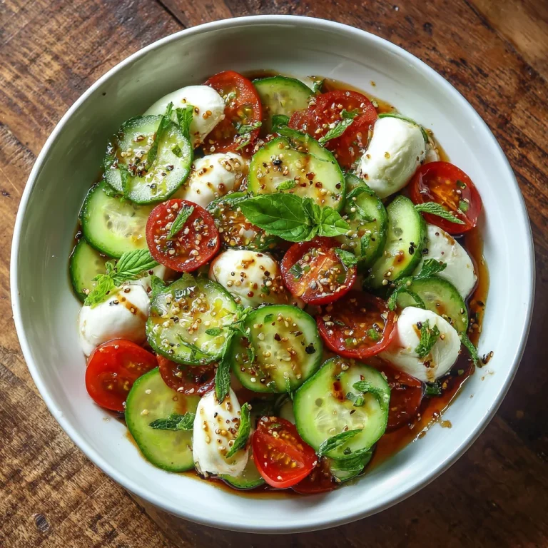 Fresh Cucumber Caprese Salad