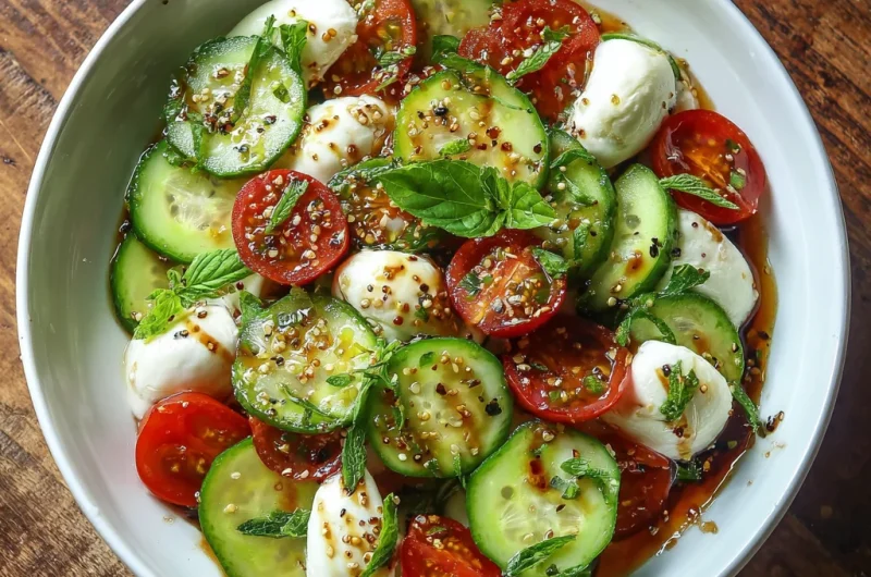 Fresh Cucumber Caprese Salad