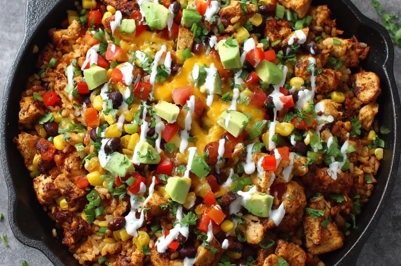 One Pan Chicken Burrito Bowl