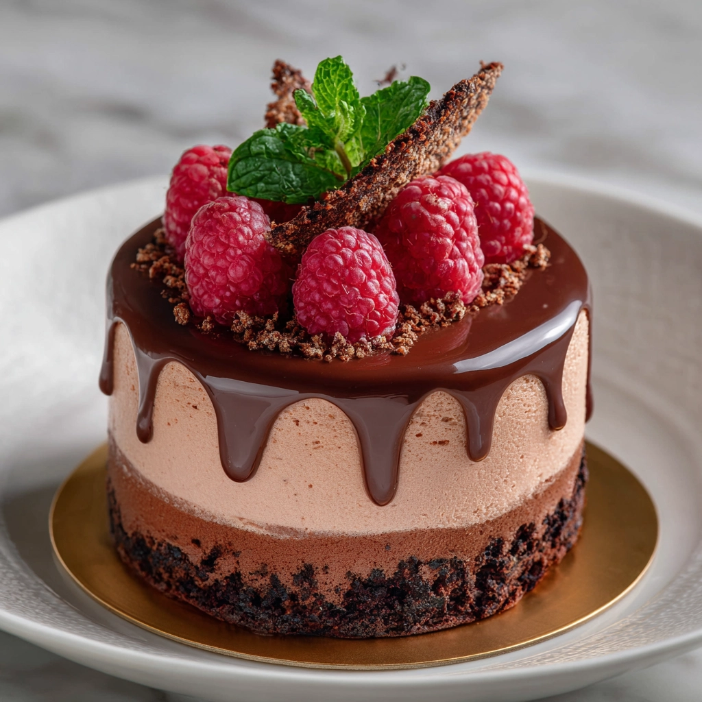 Raspberry Chocolate Mousse Cake