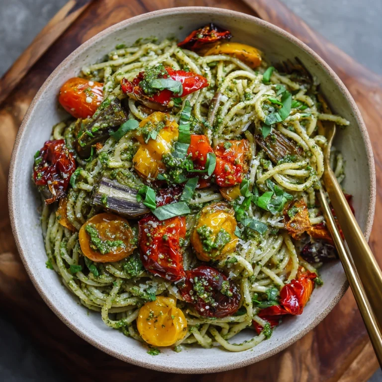 Roasted Veggie Pesto Pasta