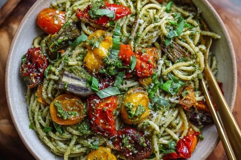 Roasted Veggie Pesto Pasta – A Wholesome and Flavor-Packed Dish