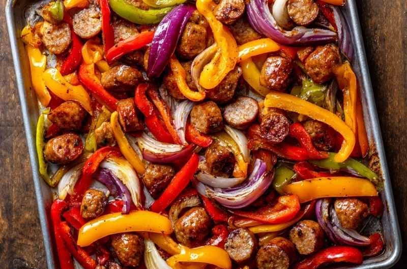 Sheet Pan Sausage and Peppers