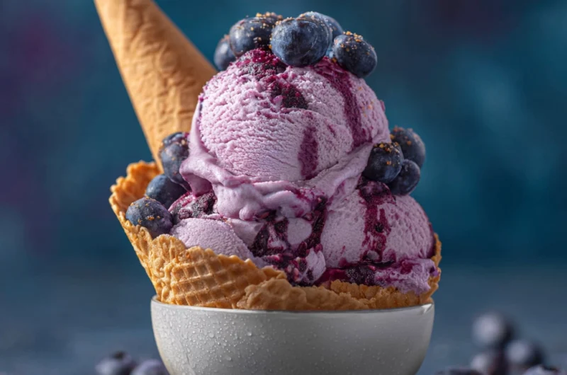 Blueberry Ice Cream – Creamy, Fruity, and Irresistible