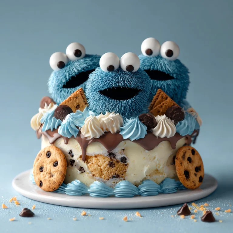 Cookie Monster Ice Cream Cake