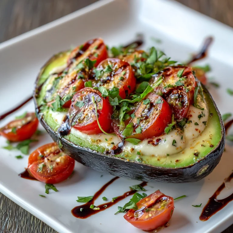 Creamy Caprese Stuffed Avocado