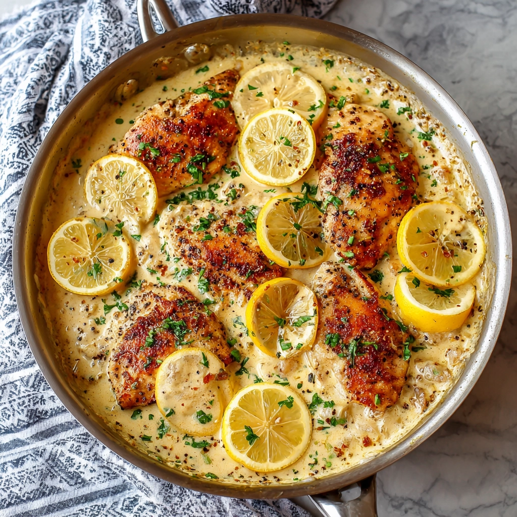 Creamy Lemon Pepper Skillet Chicken