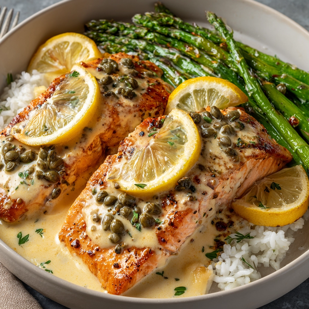 Creamy Lemon Salmon Piccata Recipe