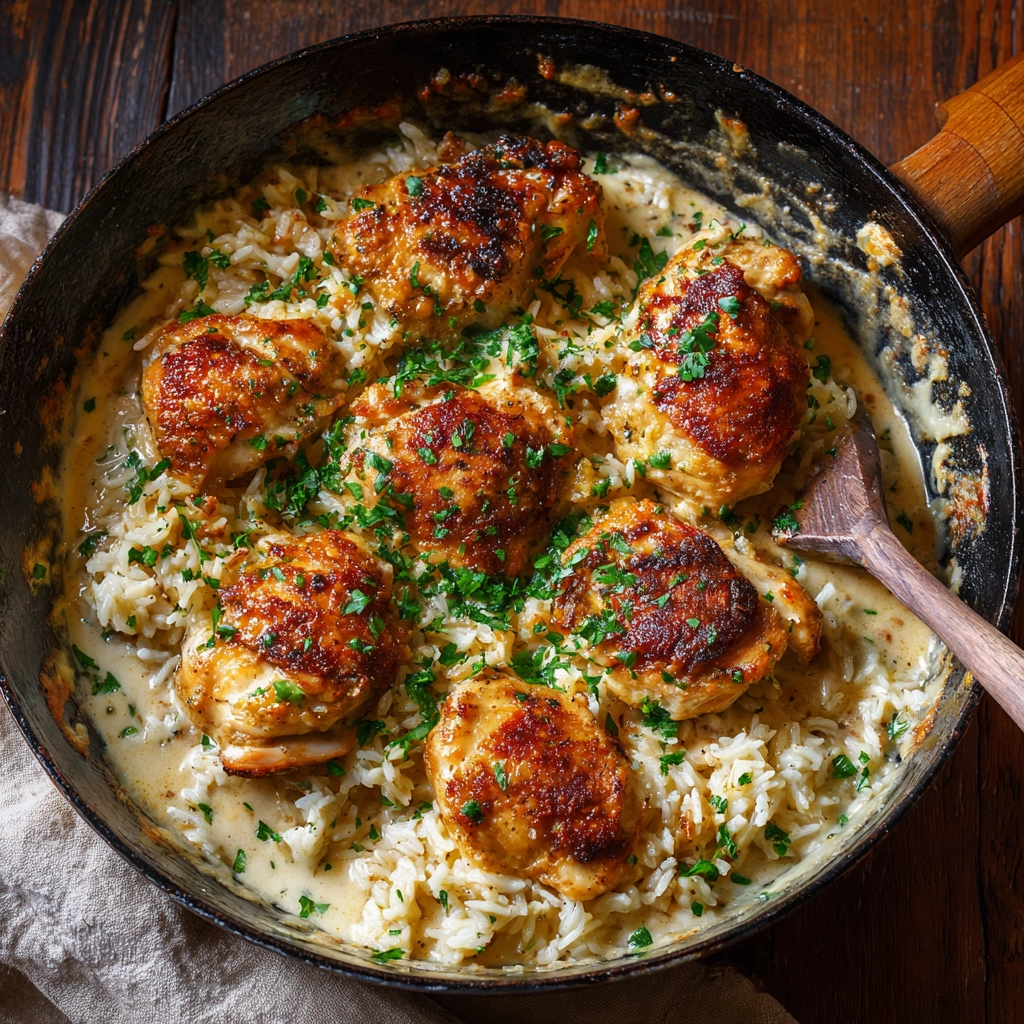 Creamy Smothered Chicken and Rice