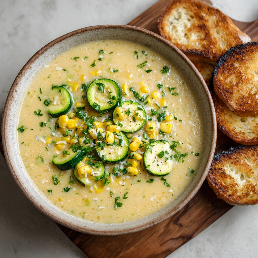 Creamy Zucchini Corn Chowder Soup