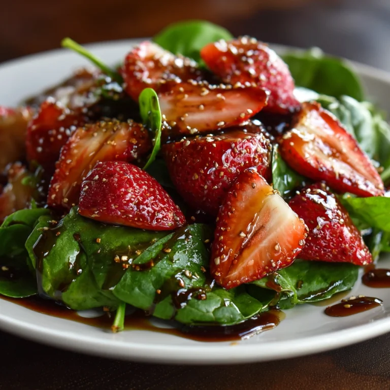 Delightful Strawberry Spinach Salad with Balsamic Glaze