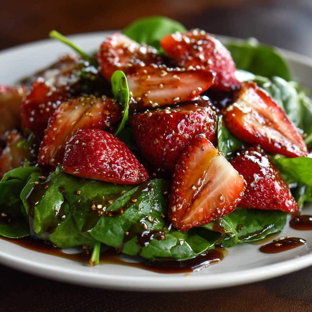 Delightful Strawberry Spinach Salad with Balsamic Glaze