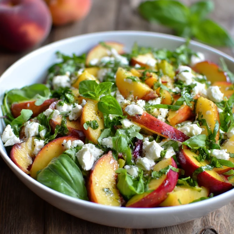 Fresh Peach Feta Salad