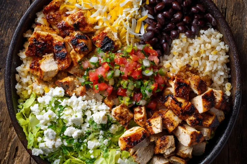 Grilled Chicken Burrito Bowls with Rice and Beans: A Flavorful and Nutritious Meal