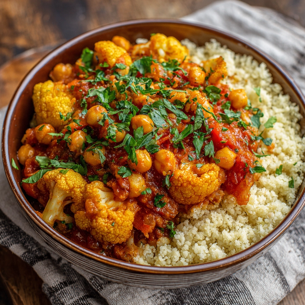 Moroccan Cauliflower Chickpeas