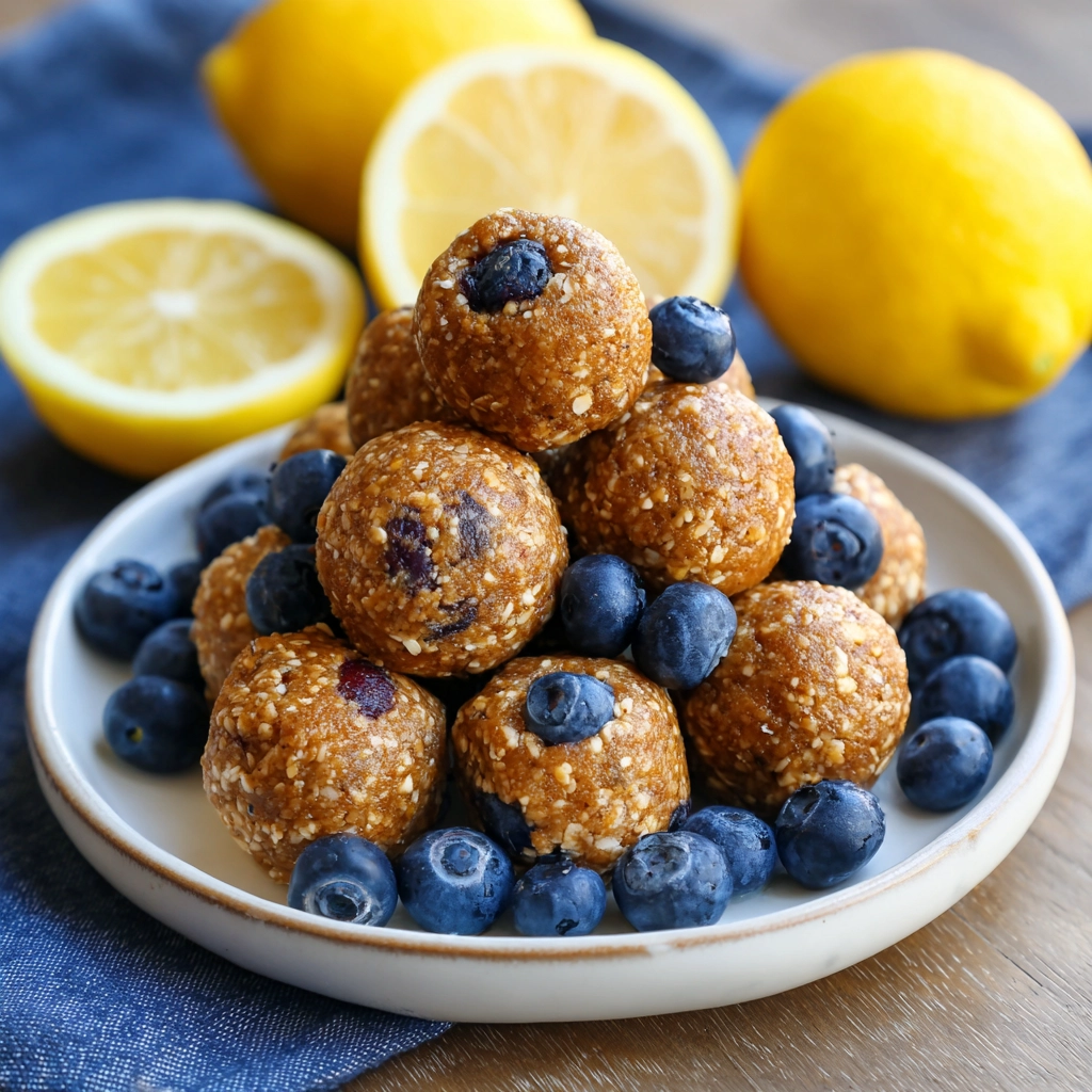 No-Bake Lemon Blueberry Protein Bites