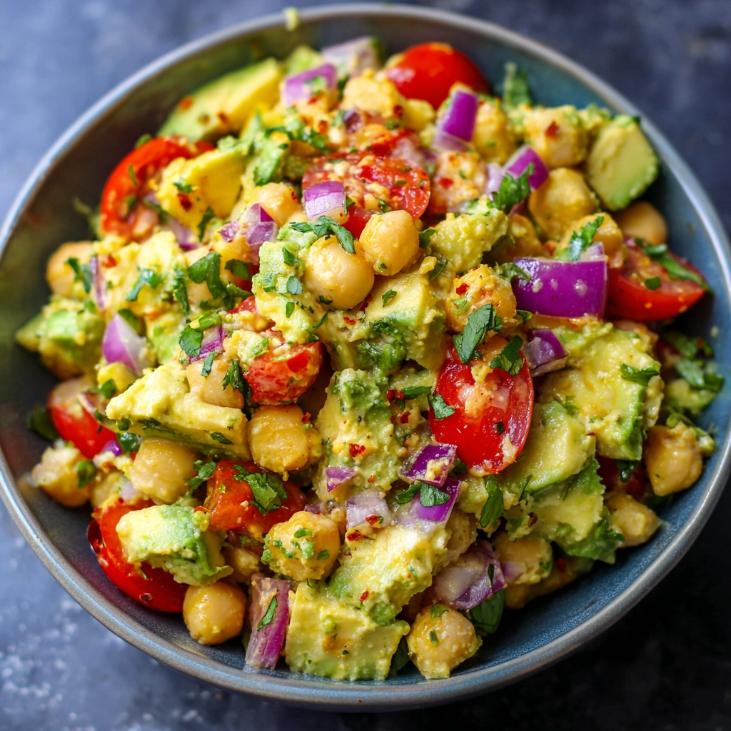 Smashed Chickpea Avocado Salad