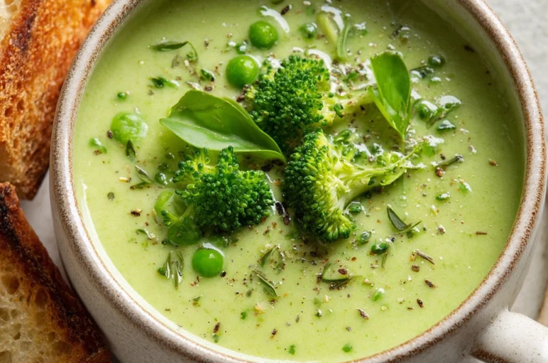 Broccoli Pea Soup – Healthy, Creamy, and Flavorful