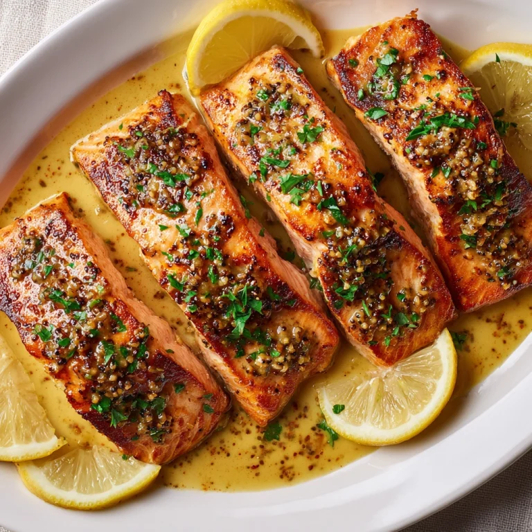 Broiled Salmon with Mustard and Lemon