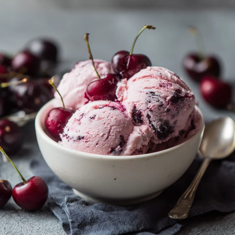 Creamy Black Cherry Ice Cream