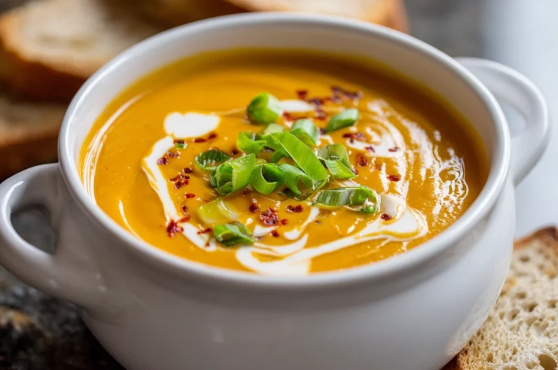 Creamy Carrot Ginger Soup – Smooth, Comforting, and Full of Flavor