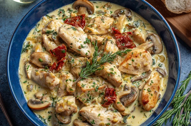 Creamy Cheese Chicken Mushroom Stew: A Comforting Bowl of Rich Flavor