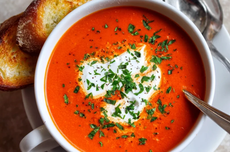 Creamy Red Pepper Tomato Soup – Rich, Comforting, and Packed with Flavor