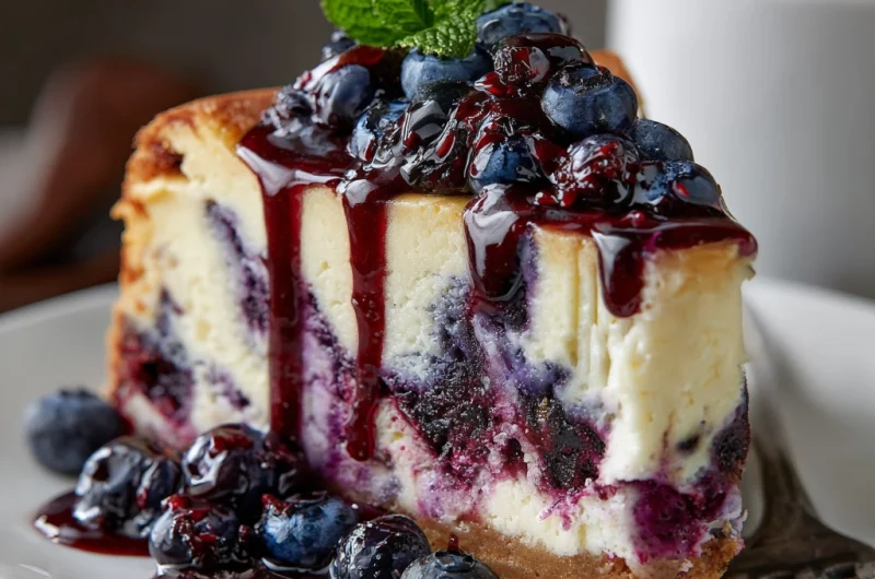 Fresh Berry Blueberry Swirl Cheesecake – Creamy, Fruity, and Irresistible
