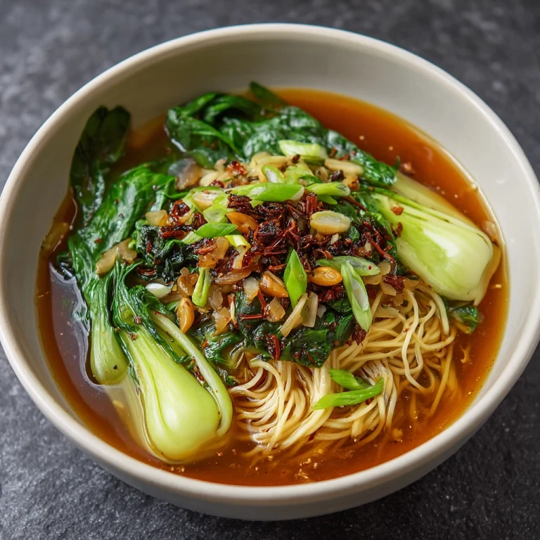 Garlic Bok Choy Noodle Soup