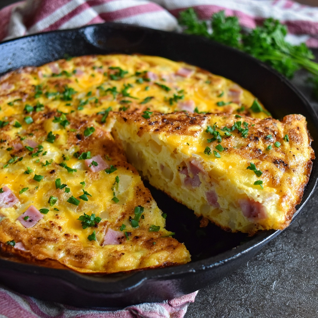 Ham Cheese Potato Frittata