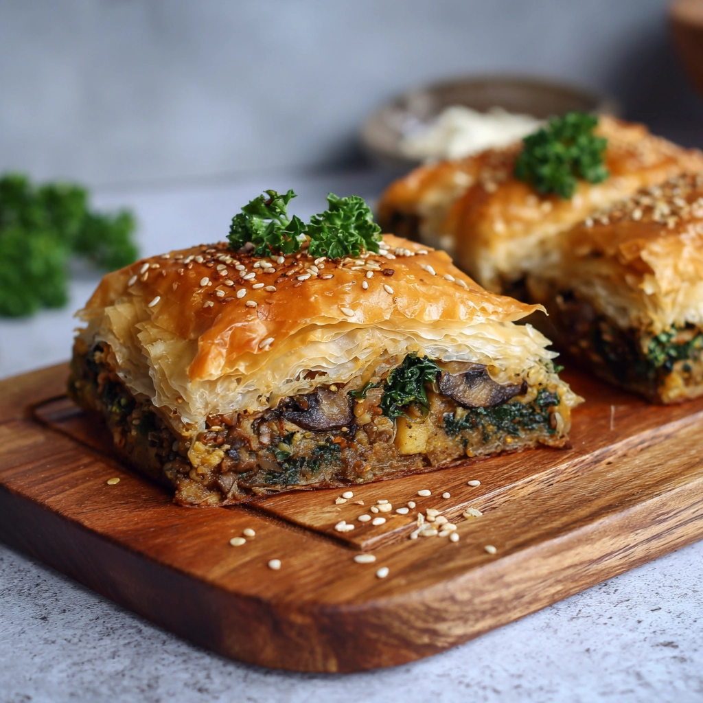 Kale Mushroom Savoury Baklava