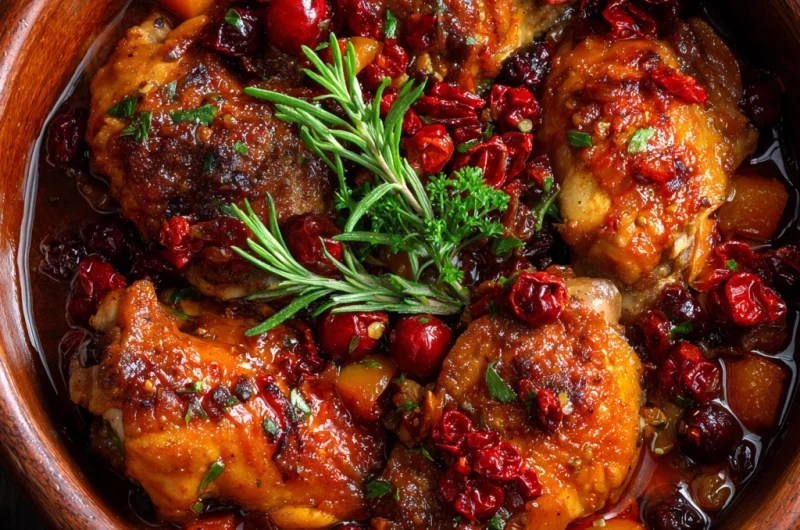 Savory Slow-Cooked Cranberry Apricot Chicken: Sweet and Tangy Comfort in Every Bite