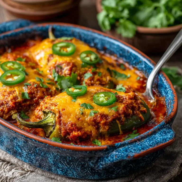 Spicy Stuffed Banana Peppers Casserole