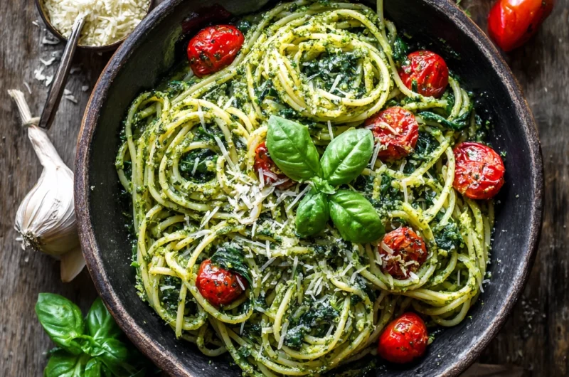 Spinach Basil Pesto Pasta: A Fresh and Flavorful Delight