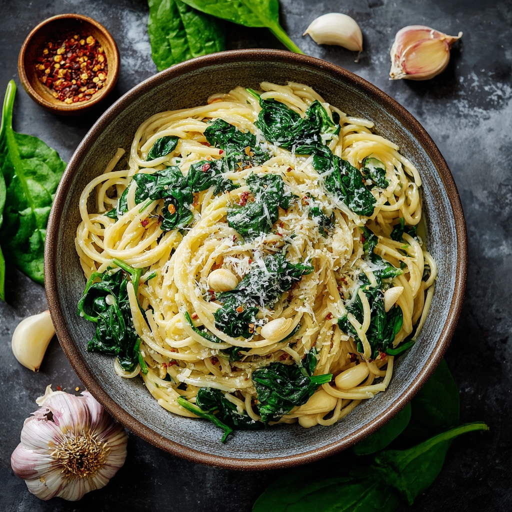 Spinach Garlic Pasta