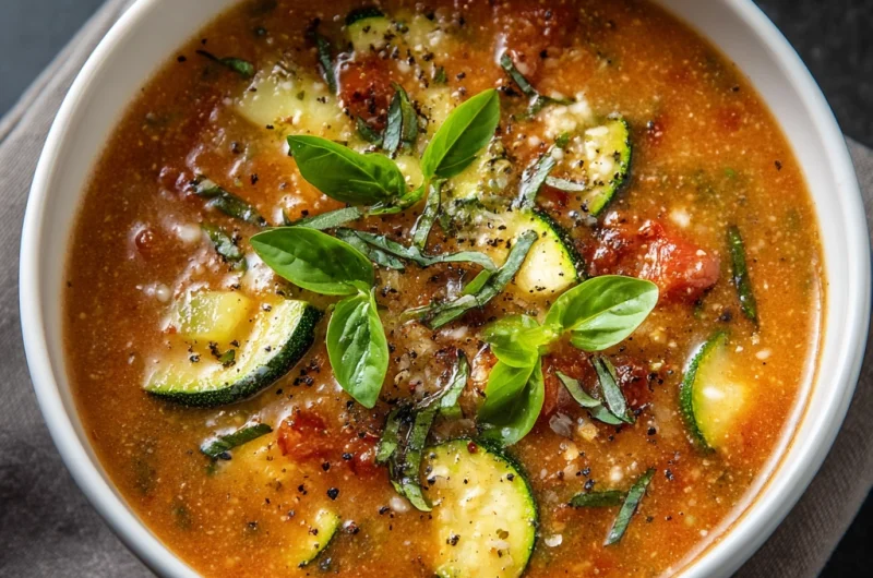 Tomato Zucchini Soup – Light, Healthy, and Flavorful
