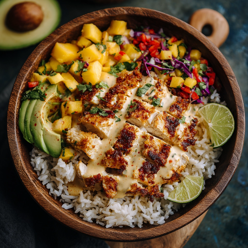 Tropical Coconut Chicken Rice Bowl