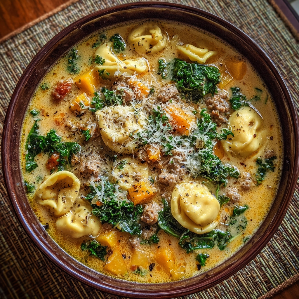 Butternut Squash Sausage Tortellini Soup