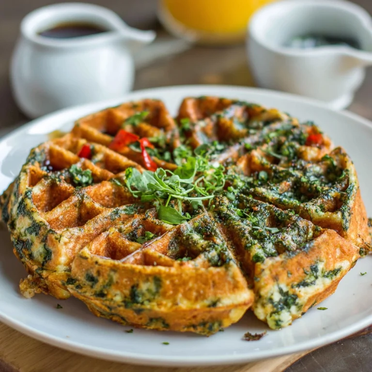 Cheddar Spinach Waffles
