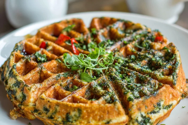 Cheddar Spinach Waffles: Savory, Crispy, and Nutritious
