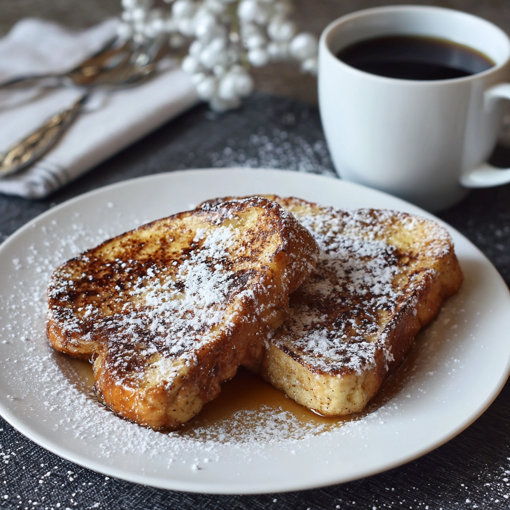 Classic Vanilla French Toast with Cinnamon & Powdered Sugar